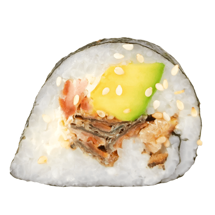 Rollo de sushi salmon skin